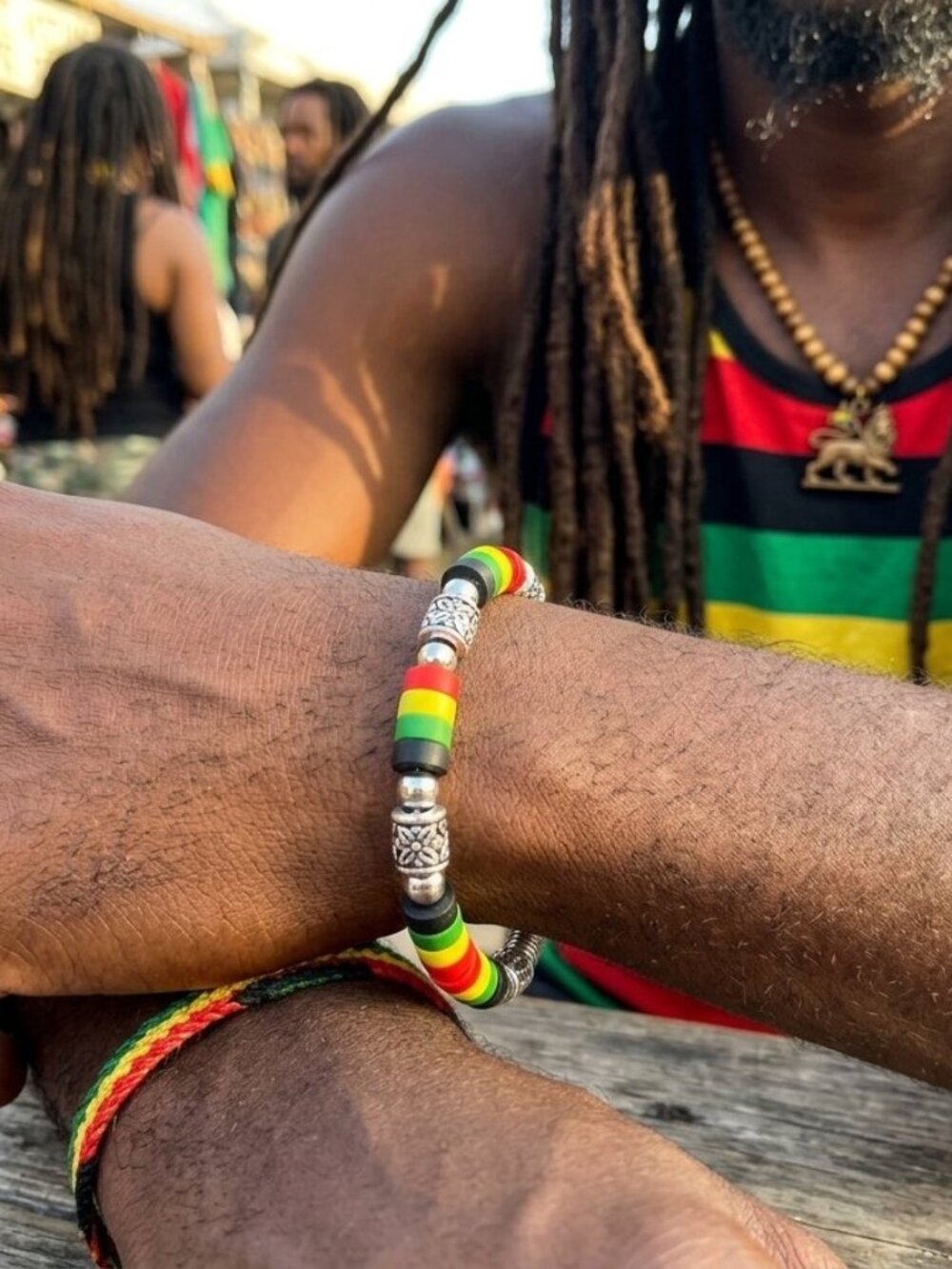 Colorful Bob Marley Theme Bracelet For Him